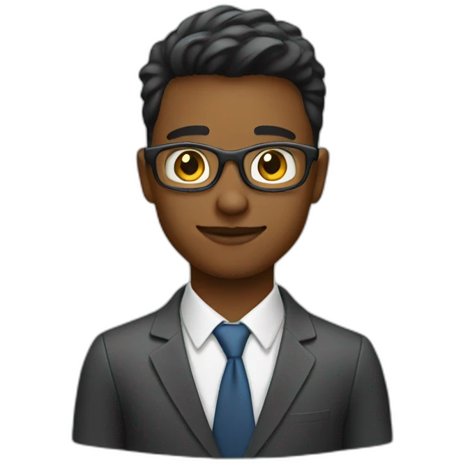 young business person that focus in design fields emoji