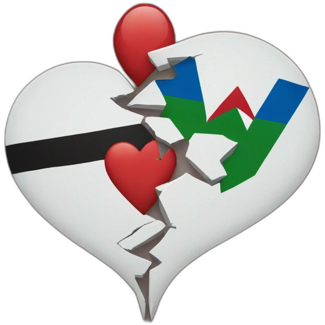 Broken heart palestine and israel emoji