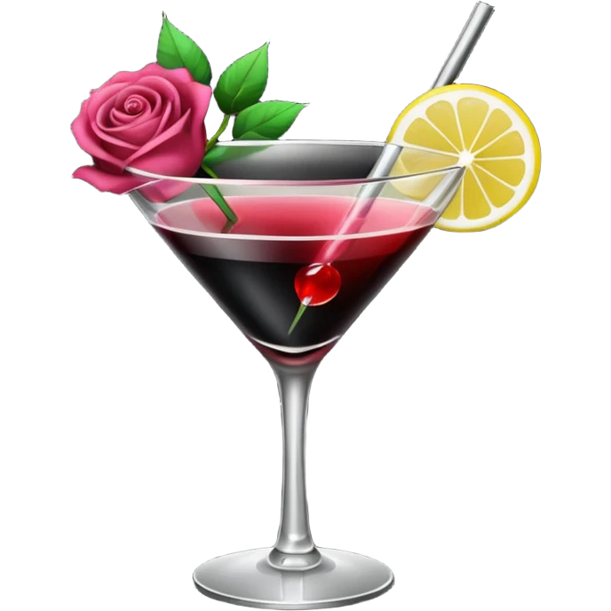 🍸+🍹+🖤+🌹 emoji