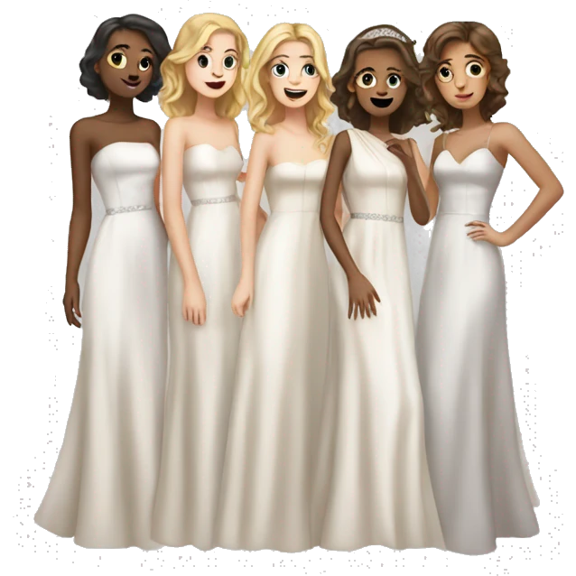 a group of white girls in prom dresses emoji