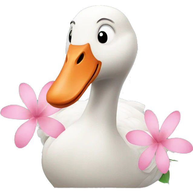 goose with flower emoji