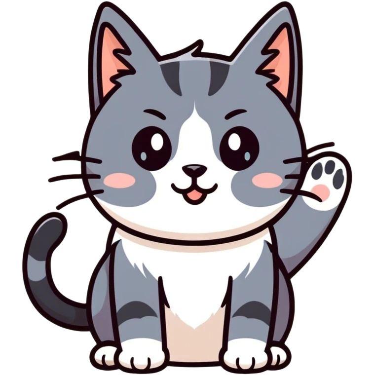 cat pointing to ear and listening  emoji