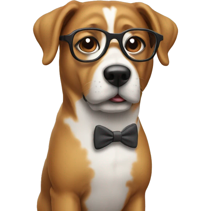 Nerd emoji as a dog emoji