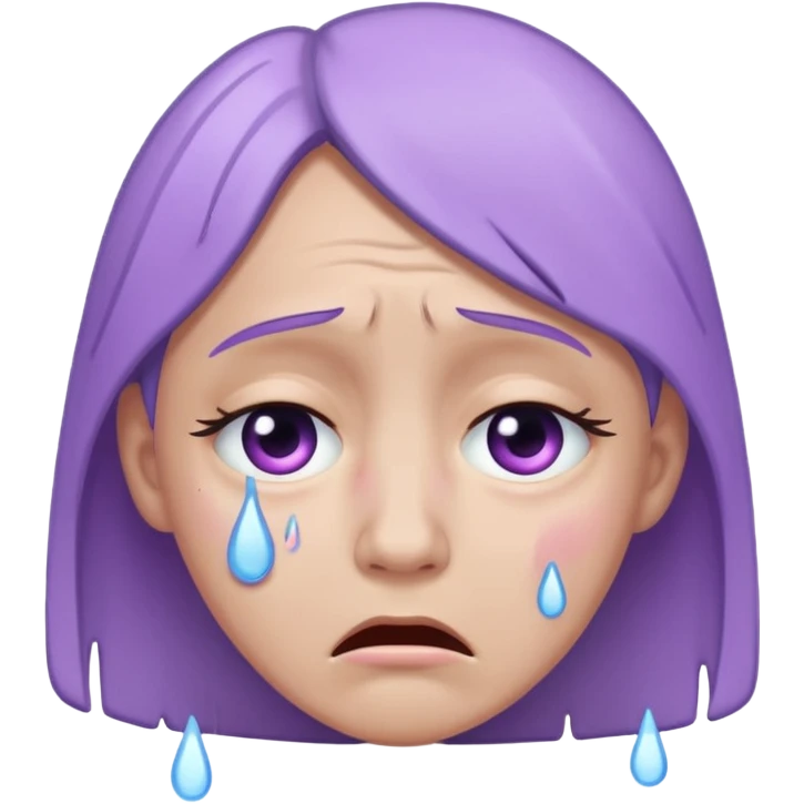 light purple face crying emoji