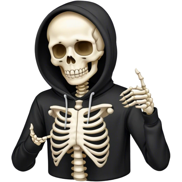 skeleton in hoodie emoji