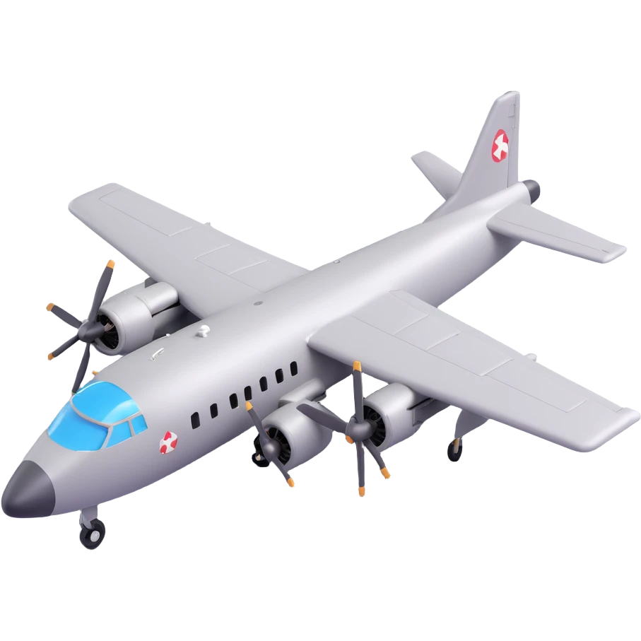 3D cartoon style bomber airplane, platinum gray color, exaggerated proportions, cute details emoji