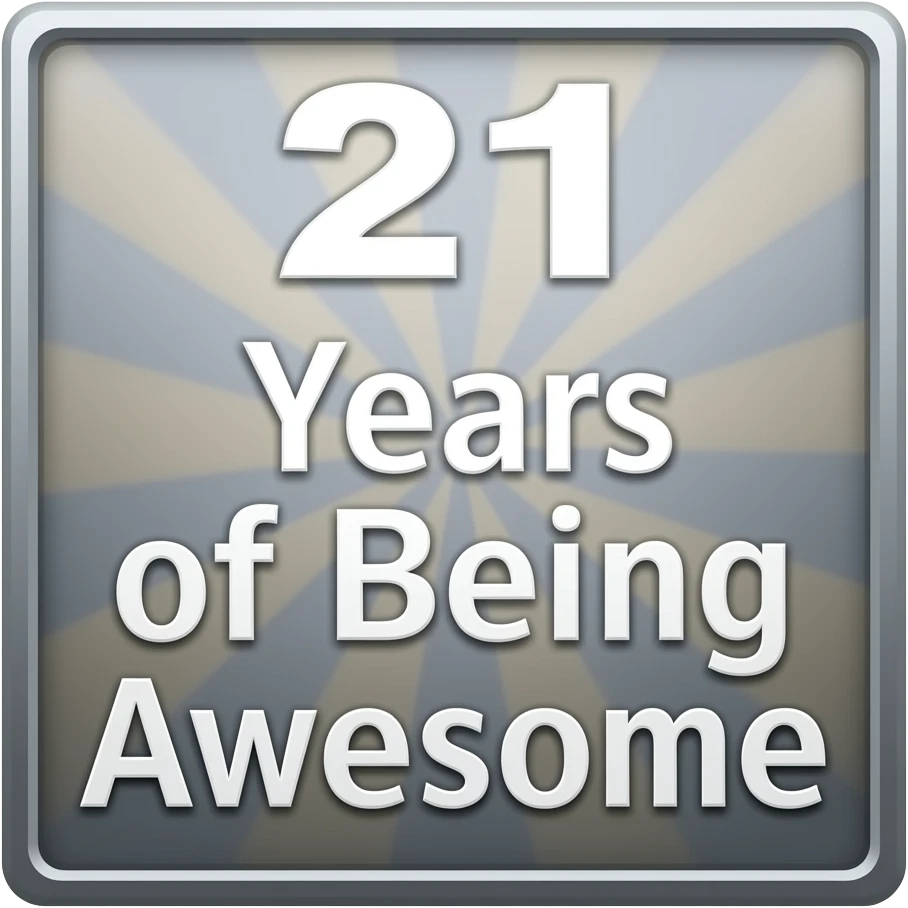 BANNER 21 YEARS OF BEING AWESOME emoji