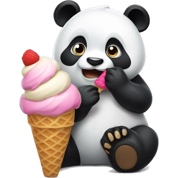 Panda eating ice cream emoji