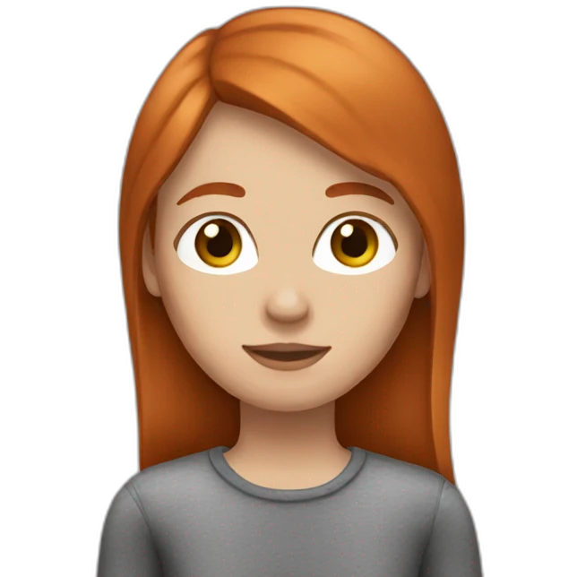 Redhead with freckles and straight hair emoji