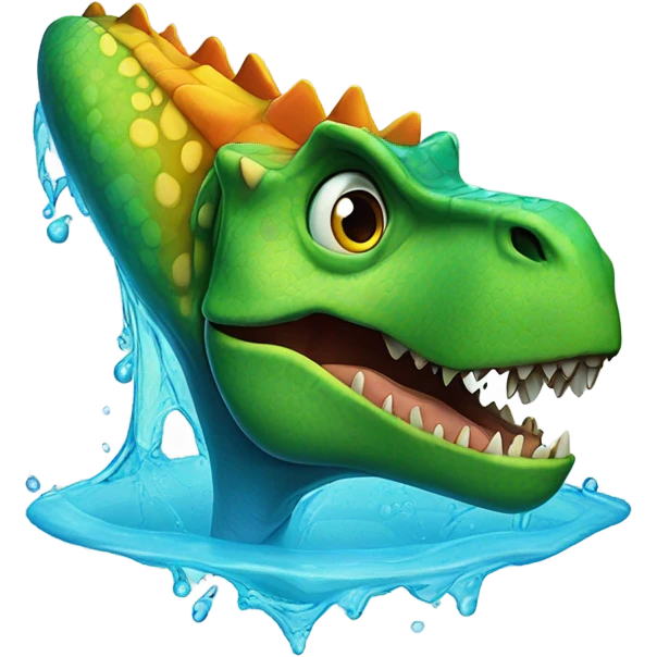 Dino in water emoji