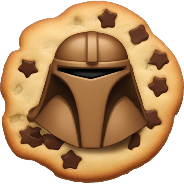 create a cookie shaped for in the shape of Mando emoji