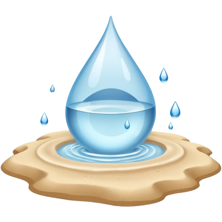 Water surrounded by sand emoji