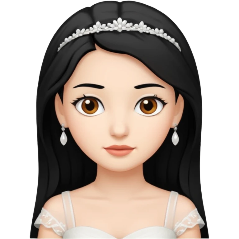 bride, black hair, brown eyes emoji