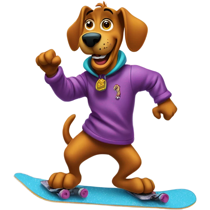 Scooby Doo snowboarding emoji