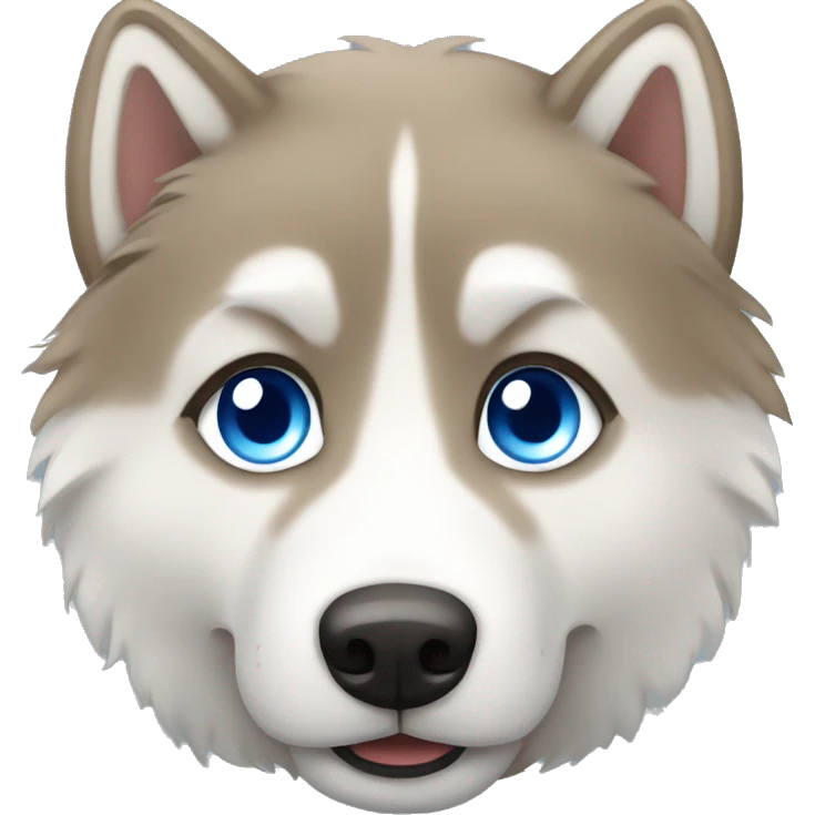 Light brown fluffy husky with blue eyes  emoji