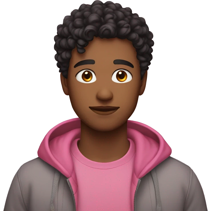26yo boy with short curly dark hair pink on the sides emoji