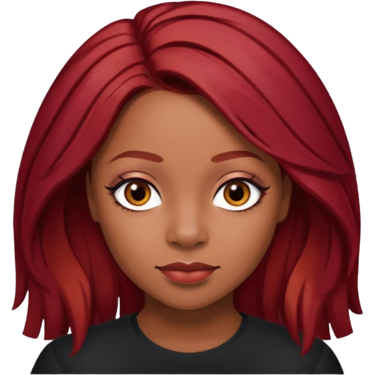 LaTavia Robeson with dark red hair emoji