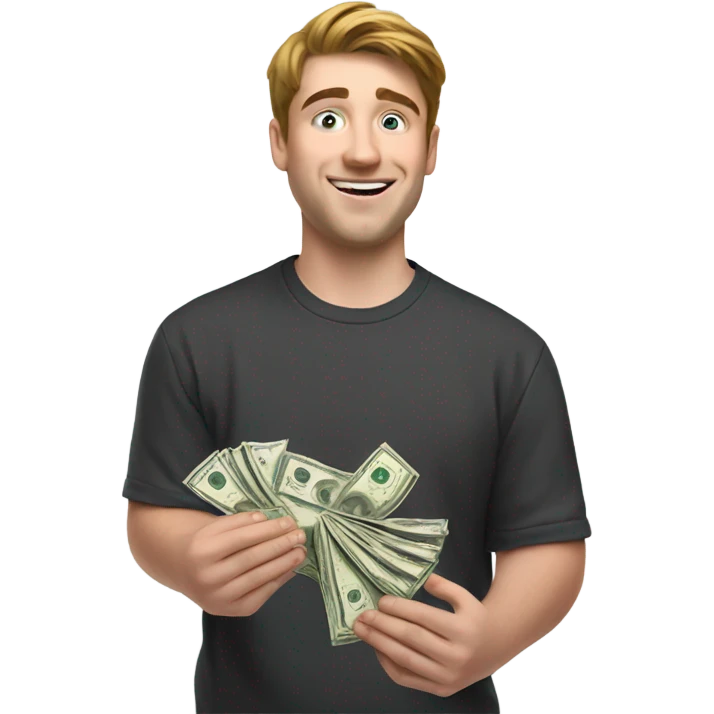 MrBeast holding money  emoji