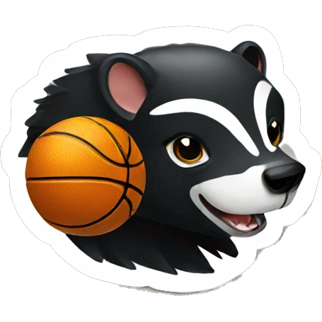 Honey badger with a basketball  emoji