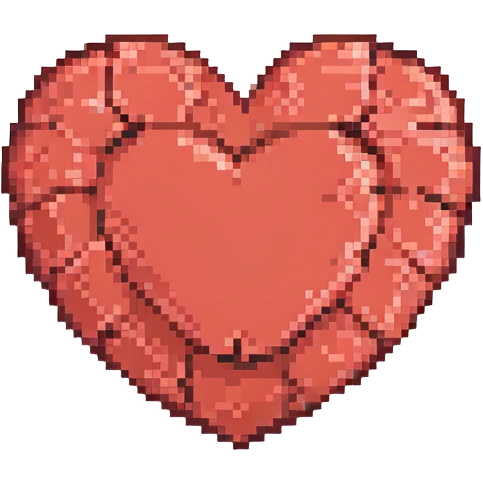 classic heart icon, red color, pixel art emoji