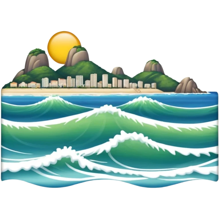 Praia de Copacabana with waves, Rio de Janeiro, emoji style emoji