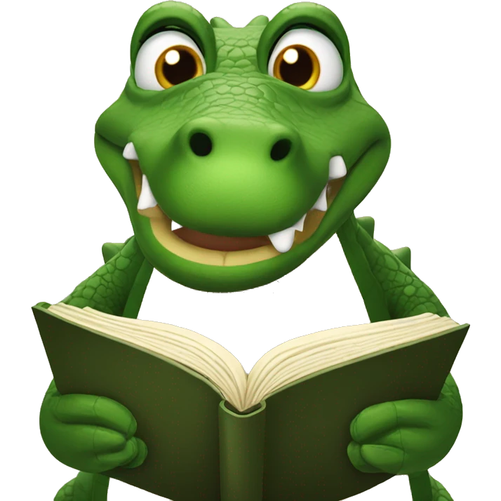 Alligator reading the Bible emoji