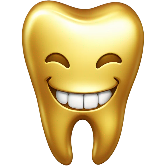 Gold tooth with a gold tooth emoji