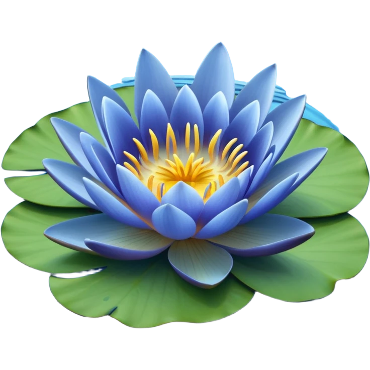 blue water lily circle leaf emoji