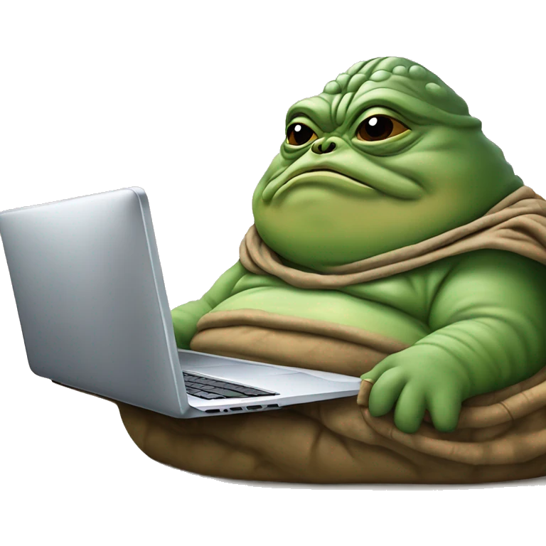 Jabba the Hutt from Star Wars with a laptop emoji
