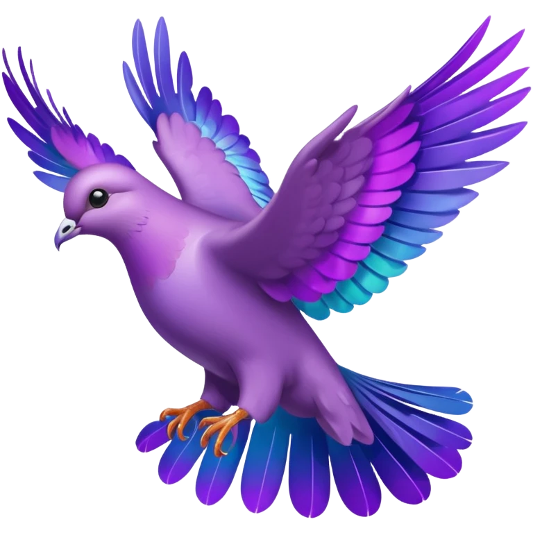 Purple dove flying emoji