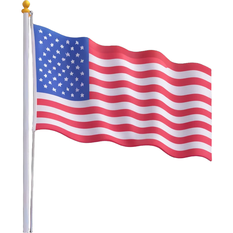 United States flag, 3D effect, no text emoji