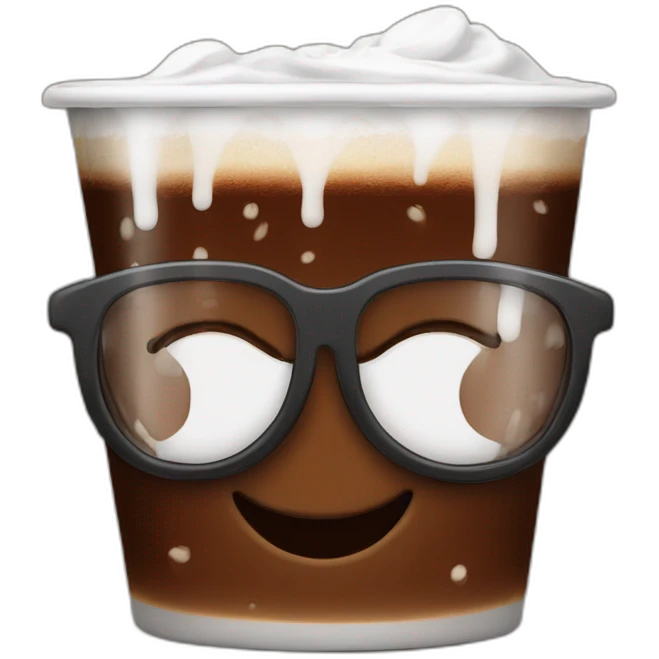 Chocolat chaud avec des lunettes emoji