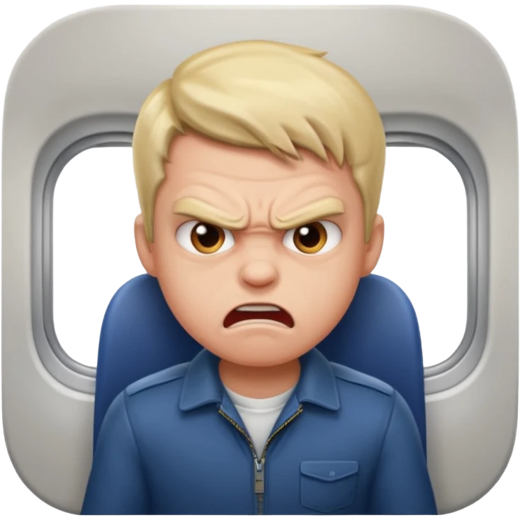 angry boy on plane  emoji