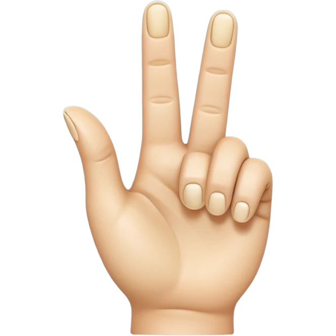A 3D emoji in iOS emoji aesthetic style of a hand making a trigger-like gesture, with the index finger extended forward and the thumb raised upward, other fingers folded, clean white background, glossy and smooth Apple-style design

 emoji