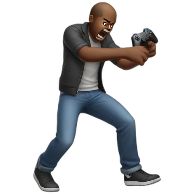 Angry Man throwing ps5 controller on the floor emoji