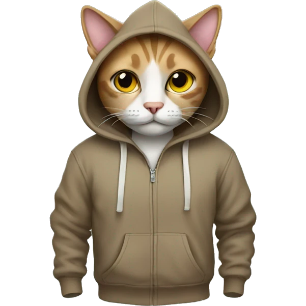 Cat wearing hoodies  emoji