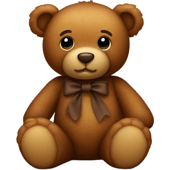 Brown teddy bear with brown bow emoji