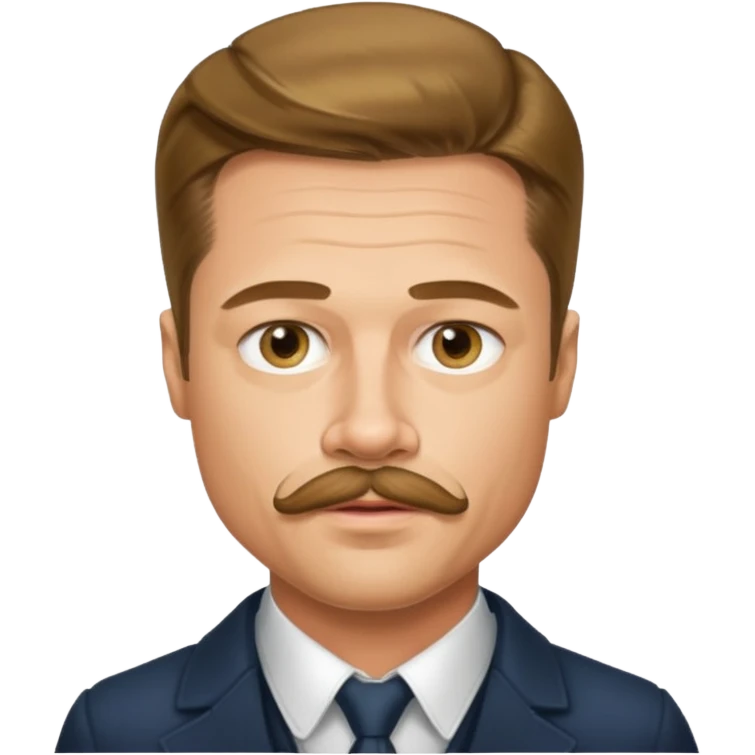 brad pitt with stache emoji