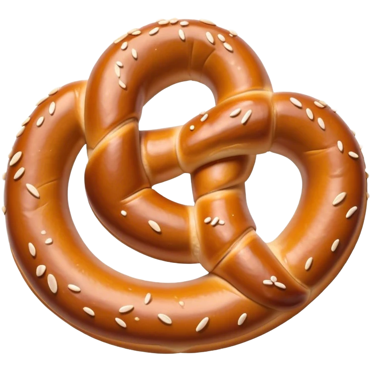 Pretzel Cinematic Realistic Pretzel Snack Emoji, depicted as a single, perfectly twisted pretzel with a glossy, salted crust, rendered with lifelike textures and warm, inviting lighting. emoji