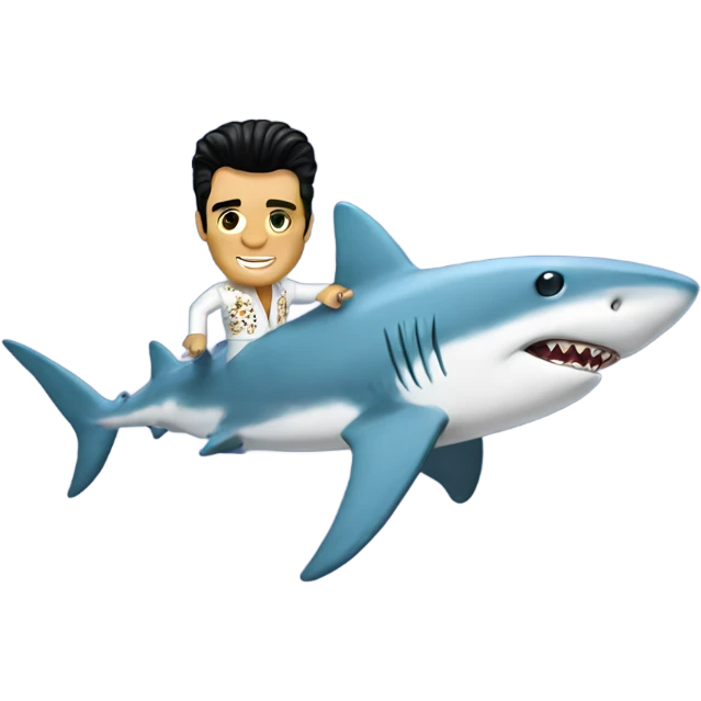 Elvis on a shark emoji