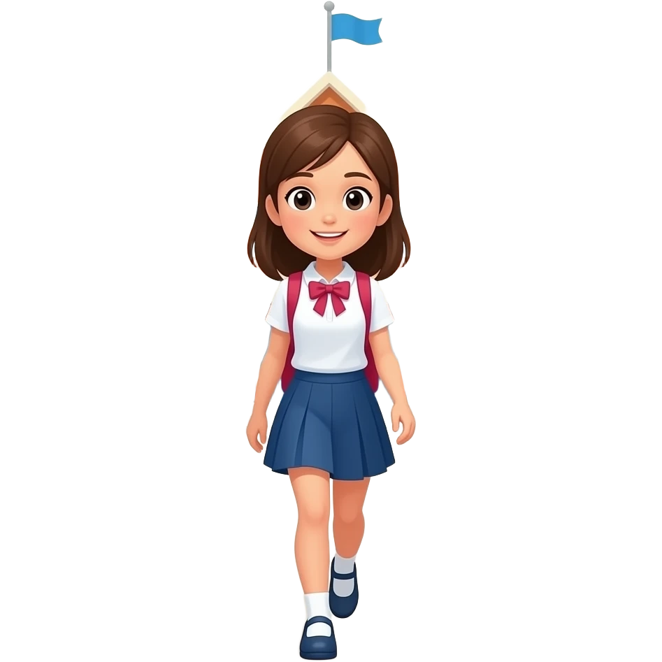 a girl approaching school emoji