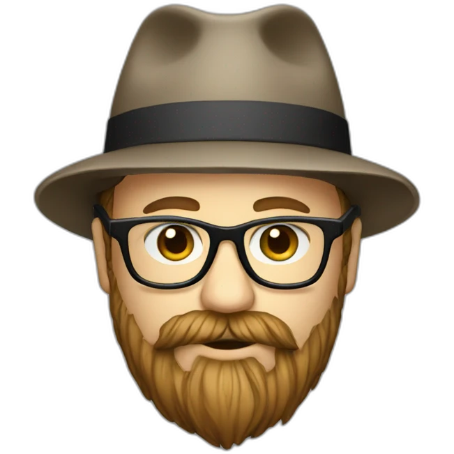 Beard, hat and glasses emoji