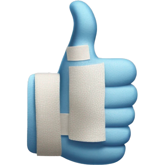 A thumbs up with a bandage on the thumb  emoji