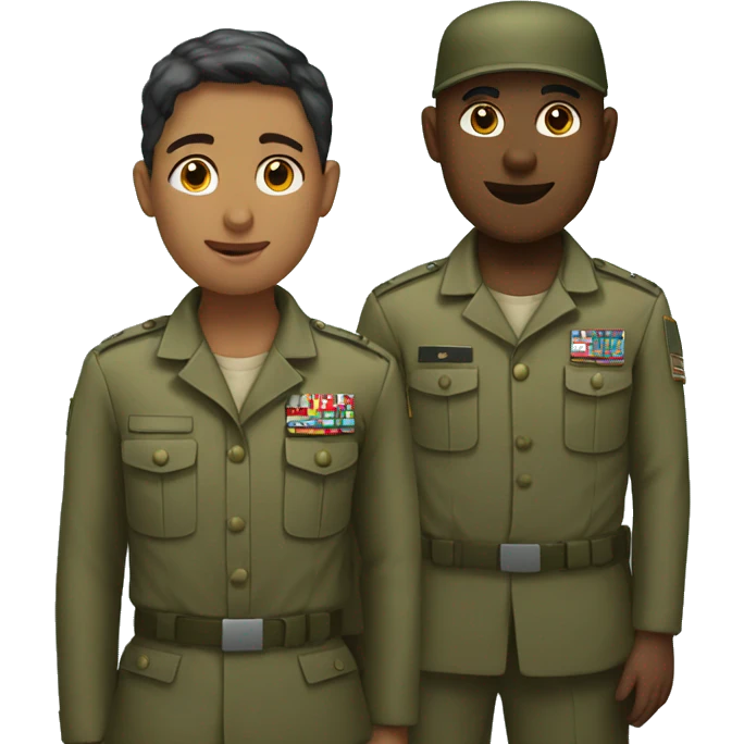 4 army people standing next to eachother emoji