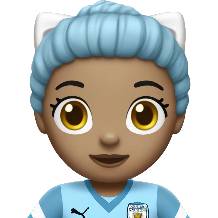 hello kitty in a manchester city top emoji