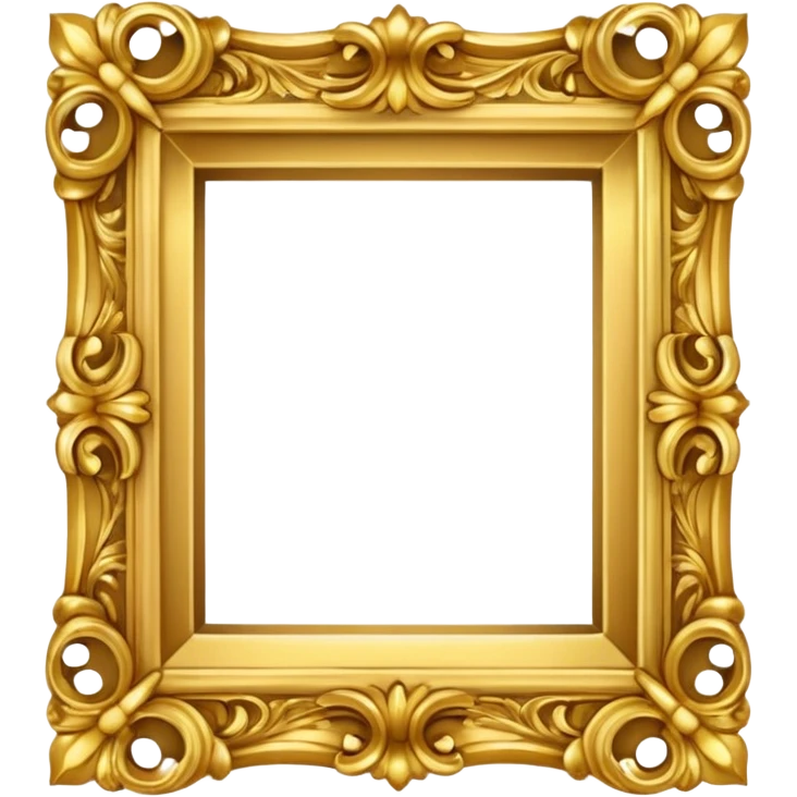 ornate roccoco square gold frame emoji