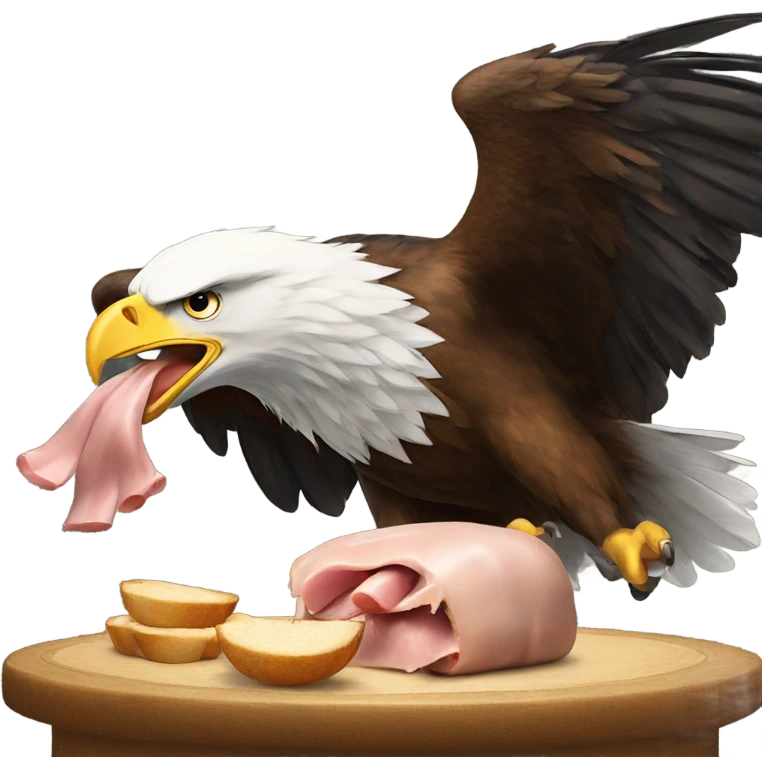 Eagle eating a pig emoji
