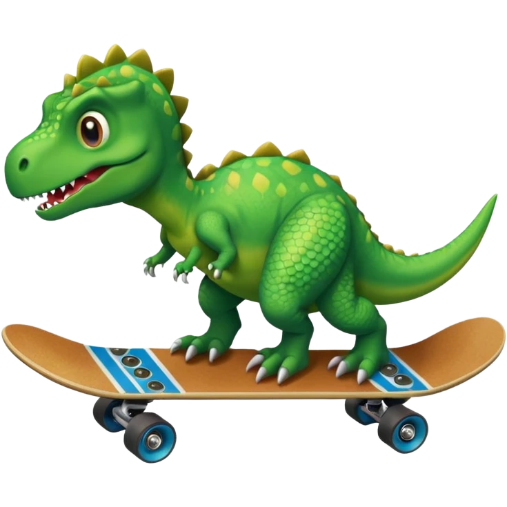 Dinosaur on a skateboard emoji