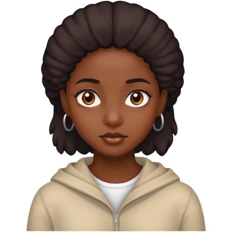 black girl with brown eyes emoji