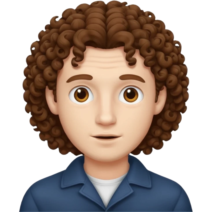 a man, white skin, curly hair emoji